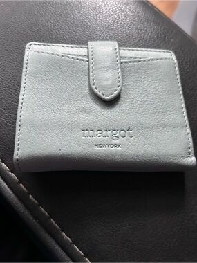 Margot New York Lizzie Bifold Wallet Light Blue Leather